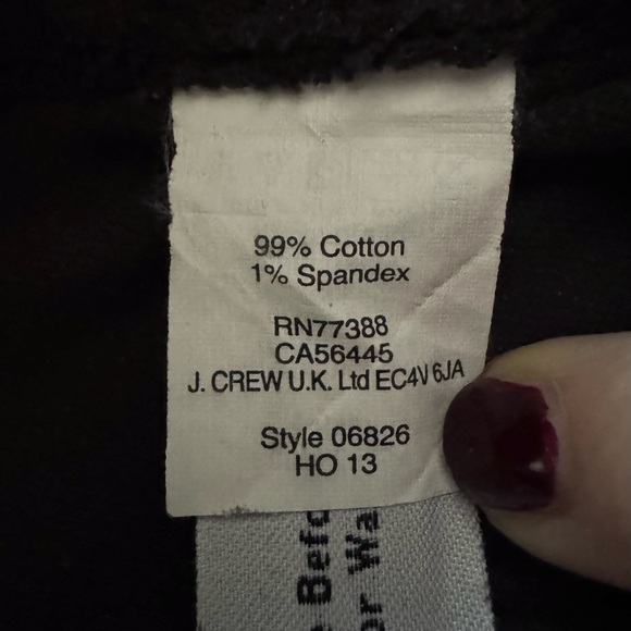 J. Crew Vintage Black Velvet Toothpick Pants Ankle Stretch Holiday Party Size 26 - Picture 6 of 6